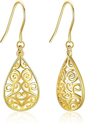 Aretes de oro macizo de 14 quilates