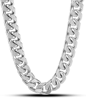 Collar de plata de ley 925 italiana para hombre, 8-0.394-0.472 in