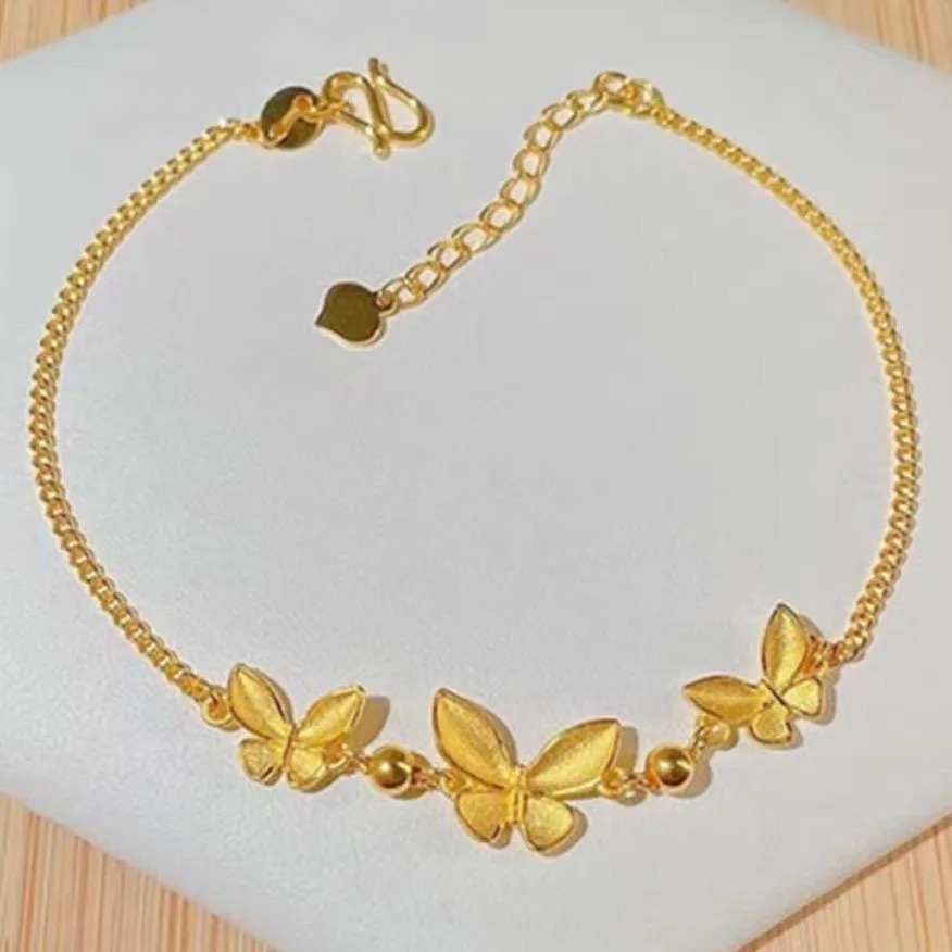 Pulsera de mariposa de oro de 24K para  niña y mujer