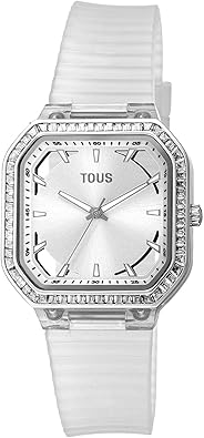 TOUS Gleam Fresh Reloj analógico de cuarzo para mujer con pulsera de silicona 200351059, Blanco, Reloj de cuarzo