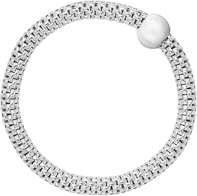 Silpada Pulsera elástica de plata de ley 'Chic', 6 3/4"