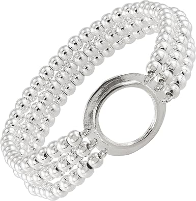 Silpada 'True Karma' Pulsera elástica de hematita de plata de ley, 7 pulgadas, hematita