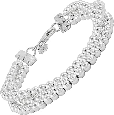 Silpada 'Endless Charm' Sterling Silver Hematite Bead Bracelet, 7.5”