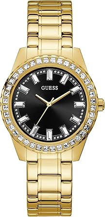 GUESS Reloj deportivo multifunción de cristal baguette de 1.496 in para mujer,